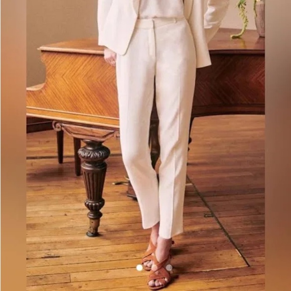 Sezane Gustav White Straight Leg Pants - EUC
